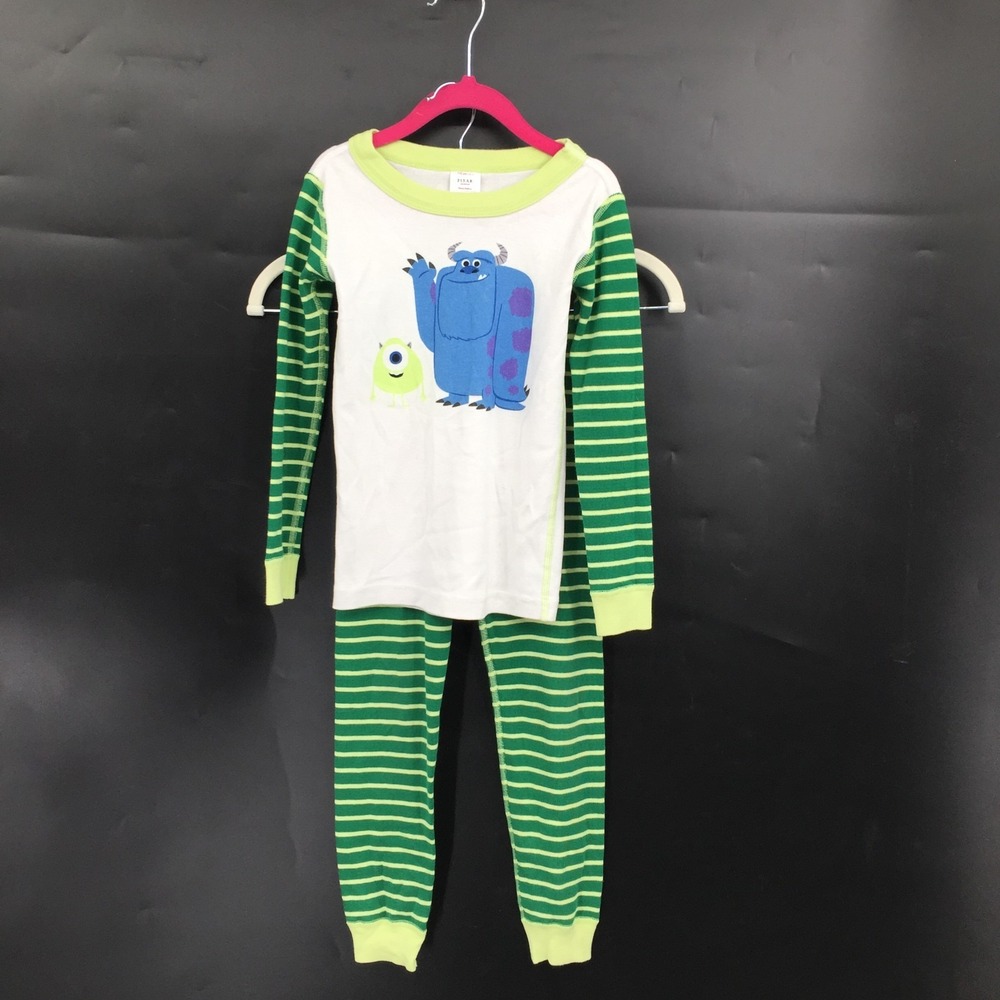 Hanna Andersson X Pixar monsters inc. green long sleeve john pj set 5 110